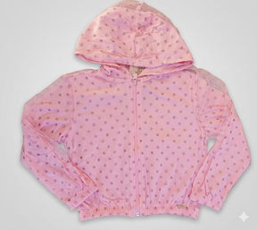 Jaqueta Infantil em Malha Tule com Capuz Forrada