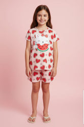 Pijama Melancia Brilha no Escuro Infantil – Conforto 100% Algodão e Estampa Divertida