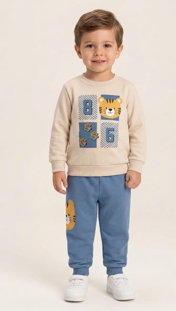 Conjunto Moletom Peluciado Tigre Infantil