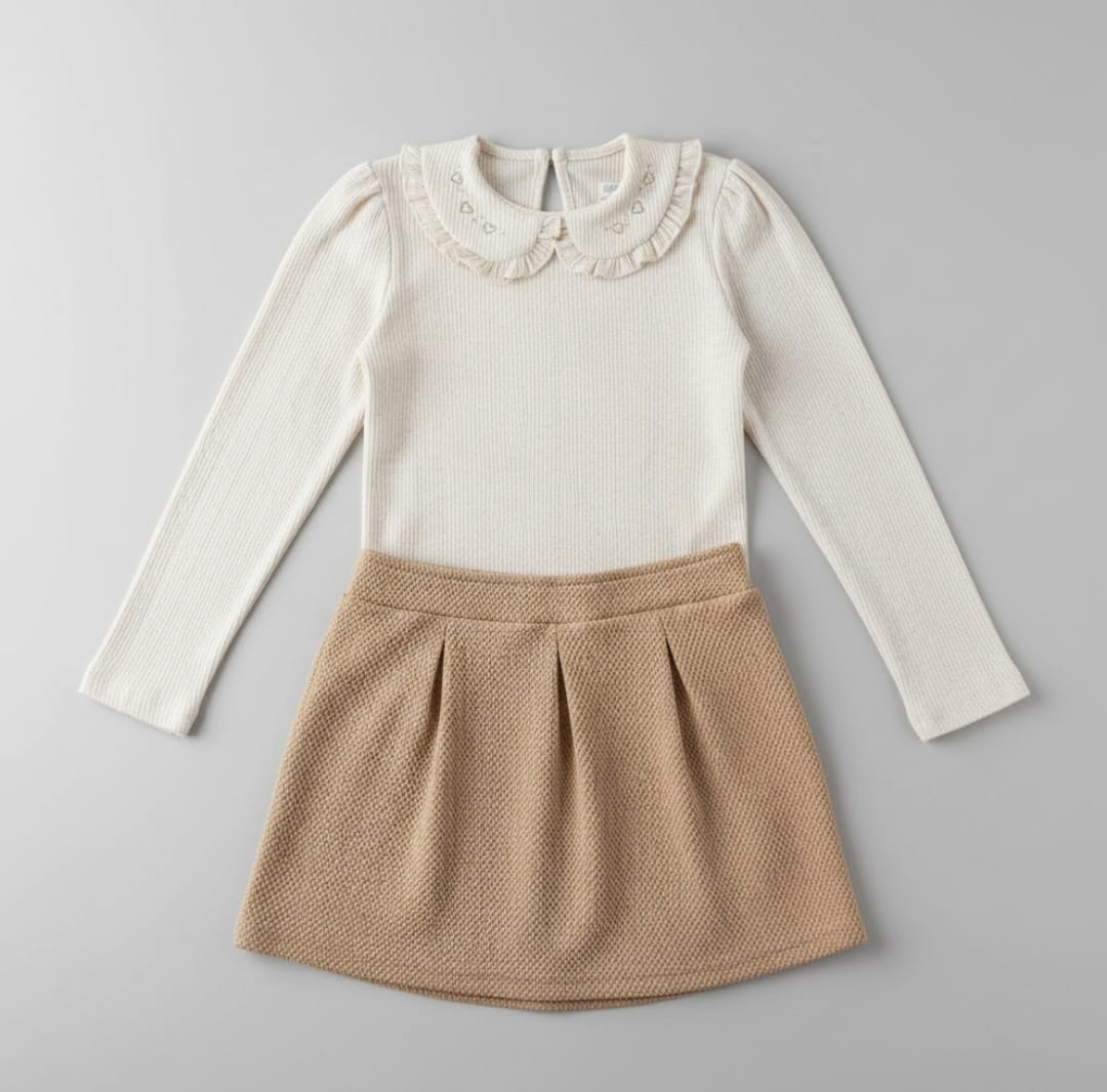 Conjunto Short Saia e Blusa Meia Estação Infantil Confortável e Estiloso