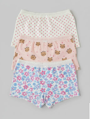 Calcinha Boxer Infantil 100% Algodão – Kit com 3 -Conforto, Maciez e Estampas Lindas