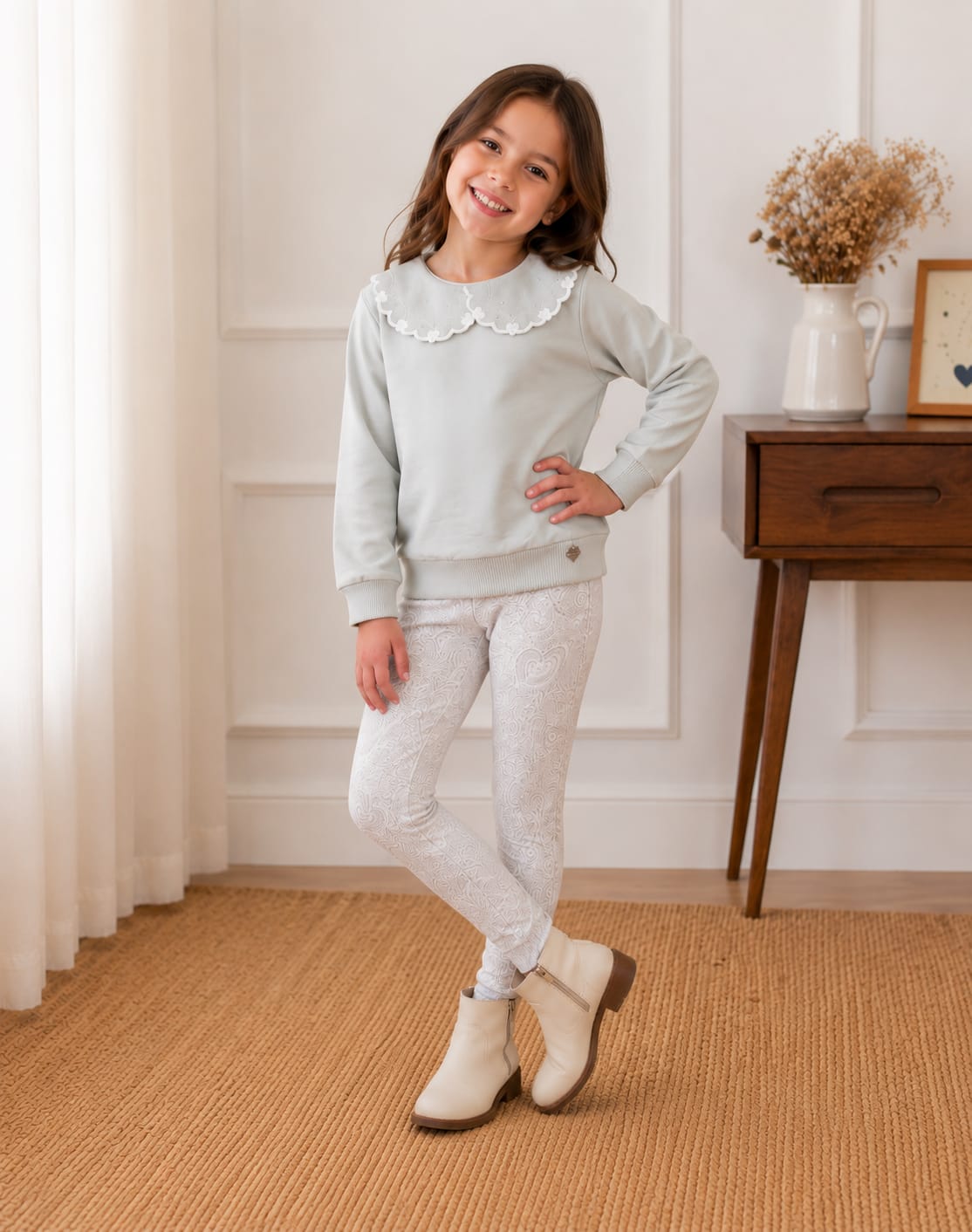 Conjunto Infantil Feminino Moletom Peluciado com Legging Soft