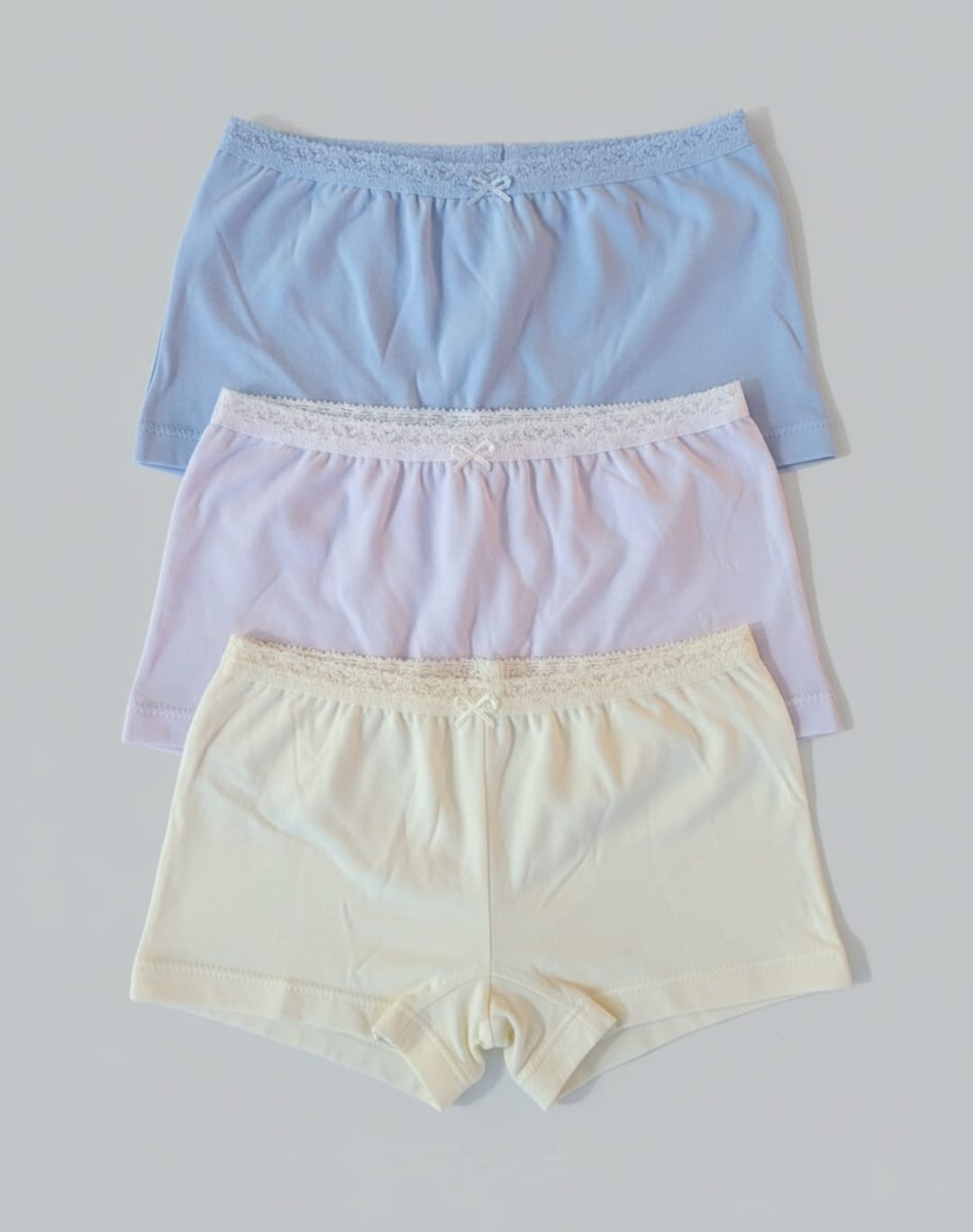 Calcinha Infantil Boxer 100% Algodão – Kit com 3 Peças Confortáveis e Respiráveis