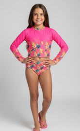 Conjunto Cropped e Tanga Infantil com Proteção UV 50+ | Estampa Linda e Confortável