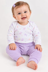 CONJUNTO BEBÊ BODY MANGA LONGA + CALÇA ESTAMPA BORBOLETA