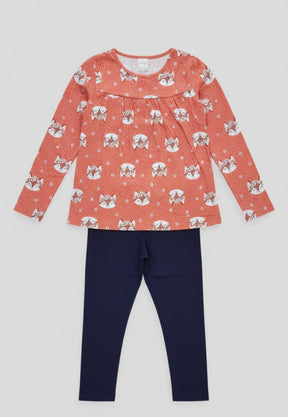 Conjunto Meia Estação Raposinha Blusa e Leggin em Algodão