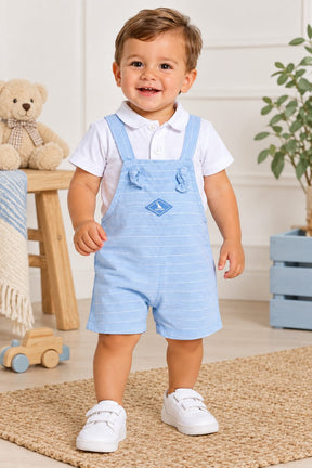 CONJUNTO BEBÊ MENINO BLUSA POLO E JARDINEIRA