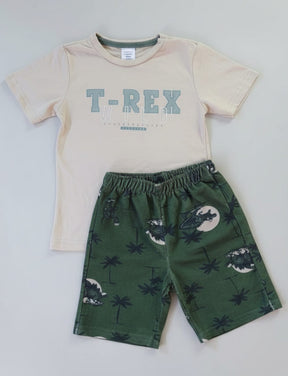 Conjunto infantil T‑rex em 100% algodão — conforto e estilo para crianças