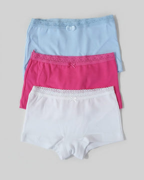 Calcinha Infantil Boxer 100% Algodão – Kit com 3 Peças Confortáveis e Respiráveis