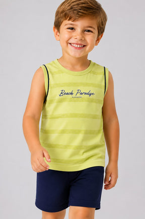 Conjunto Infantil Regata Beach Paradise com Short em Moletom