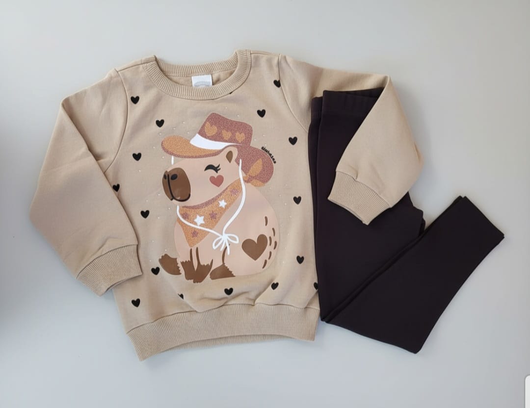 Conjunto Moletom e Leggin Capivara Infantil