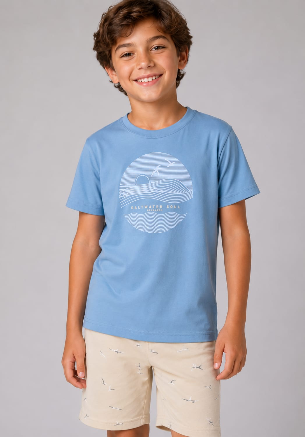 Conjunto Infantil Masculino com Blusa em Malha Penteada e Short em Moletom