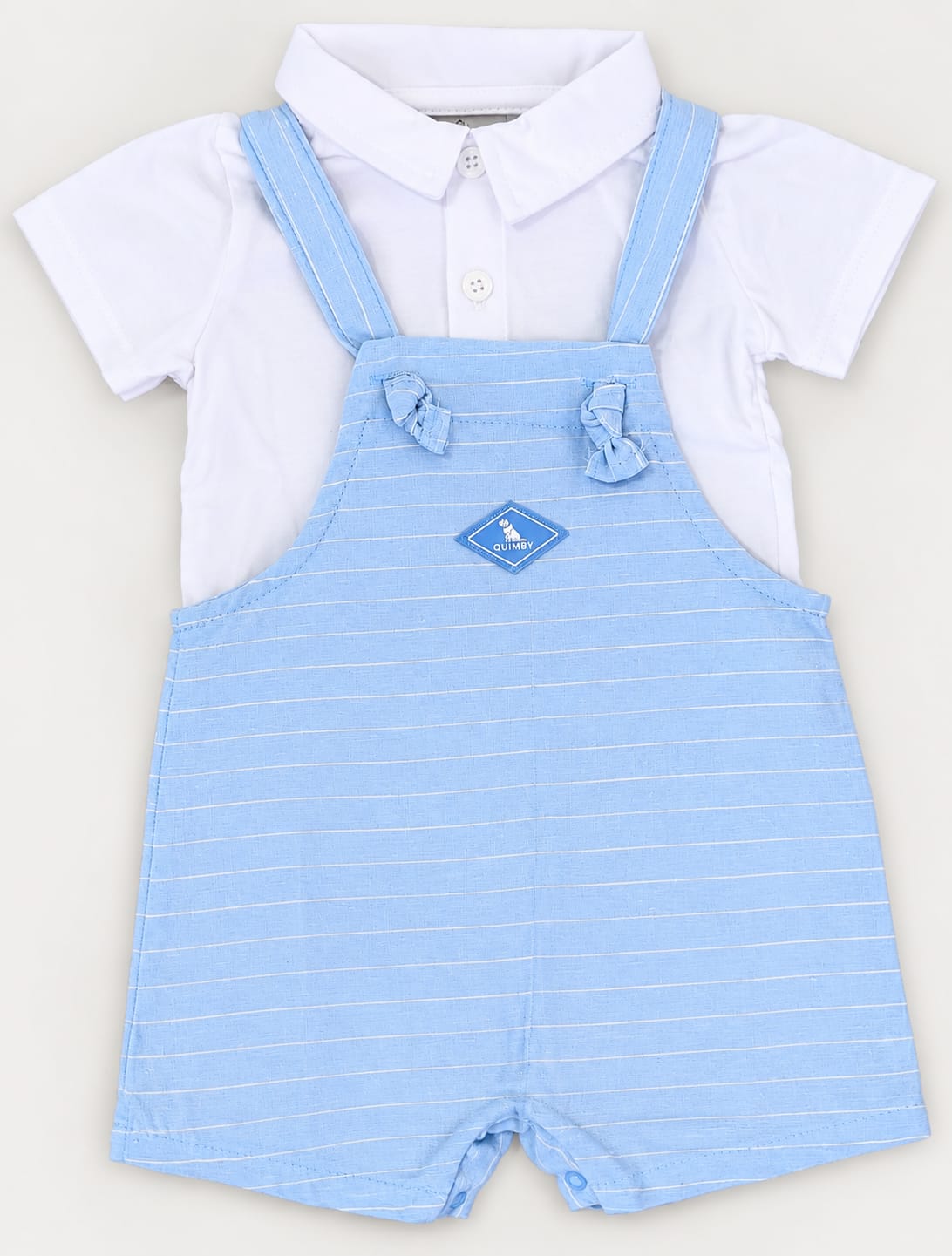 CONJUNTO BEBÊ MENINO BLUSA POLO E JARDINEIRA