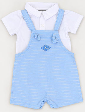 CONJUNTO BEBÊ MENINO BLUSA POLO E JARDINEIRA