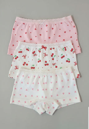 Calcinha Boxer Infantil 100% Algodão – Kit com 3 -Conforto, Maciez e Estampas Lindas