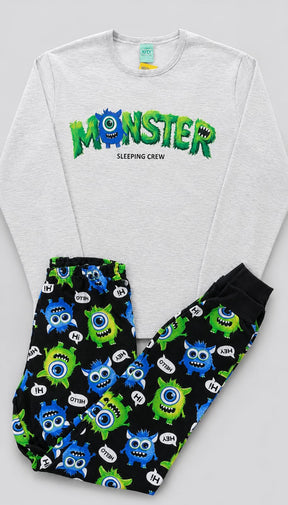 Pijama Infantil Moletom Monster Glow 100% Algodão