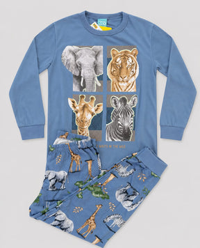 Pijama Infantil Safari Brilha no Escuro 100% Algodão