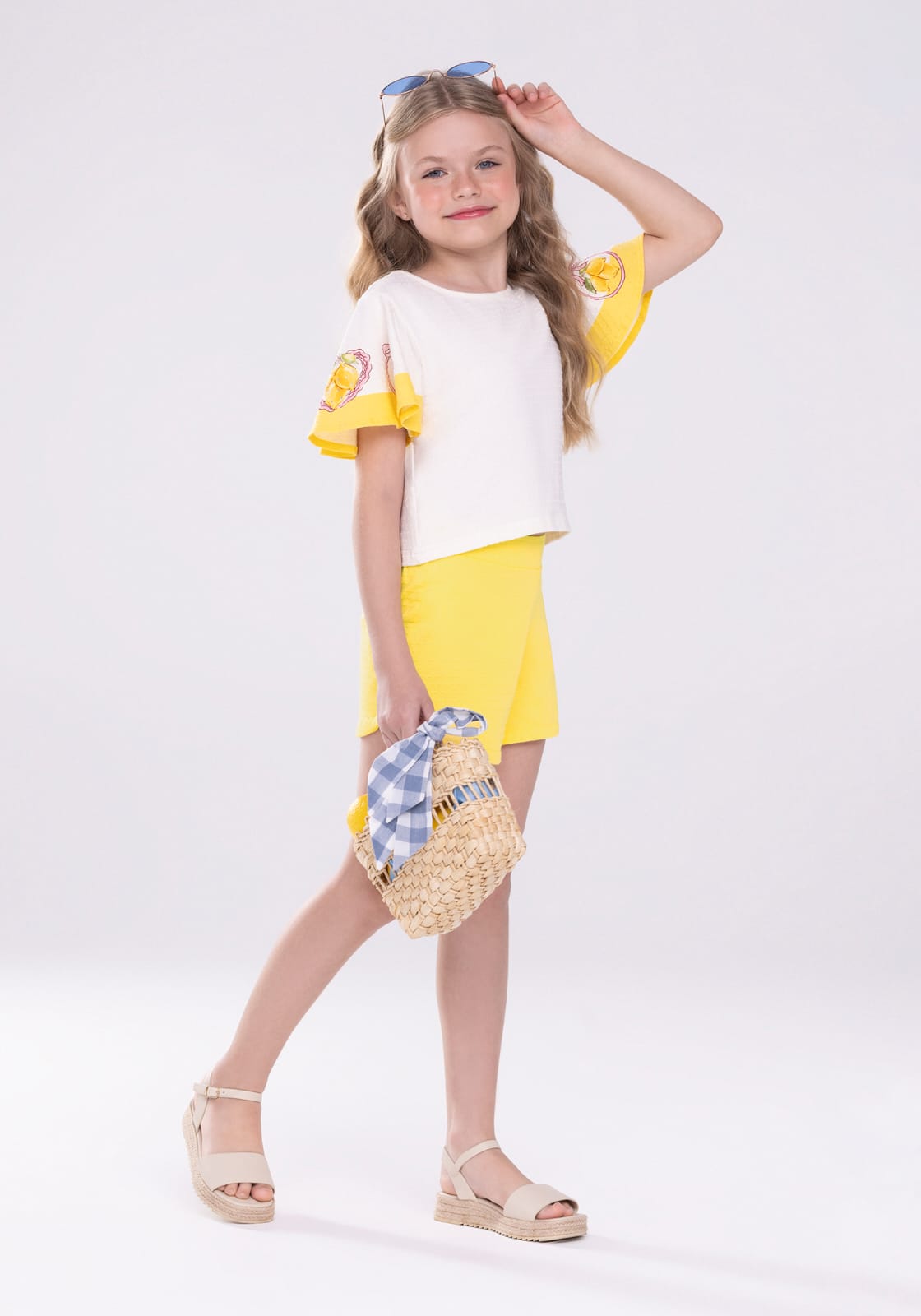 Conjunto Infantil Feminino Limão em Malha Nikko