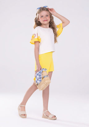 Conjunto Infantil Feminino Limão em Malha Nikko