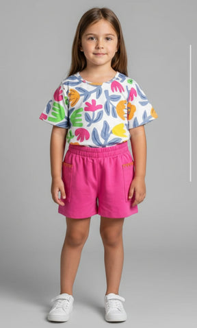 Conjunto Flores Nanai Infantil – Conforto, Estilo e Delicadeza para o Dia a Dia das Crianças