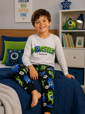 Pijama Infantil Moletom Monster Glow 100% Algodão