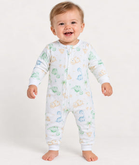 MACACÃO BEBÊ DINO COM ZÍPER 100% ALGODÃO MALHA PREMIUM