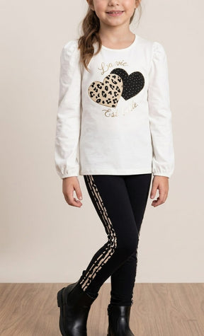 Conjunto Blusa Meio Estação com Legging Menina Infantil – Conforto e Estilo em Algodão