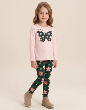 Conjunto Meia Estação Borboleta Infantil Menina – Conforto em Algodão e Estampa Encantadora