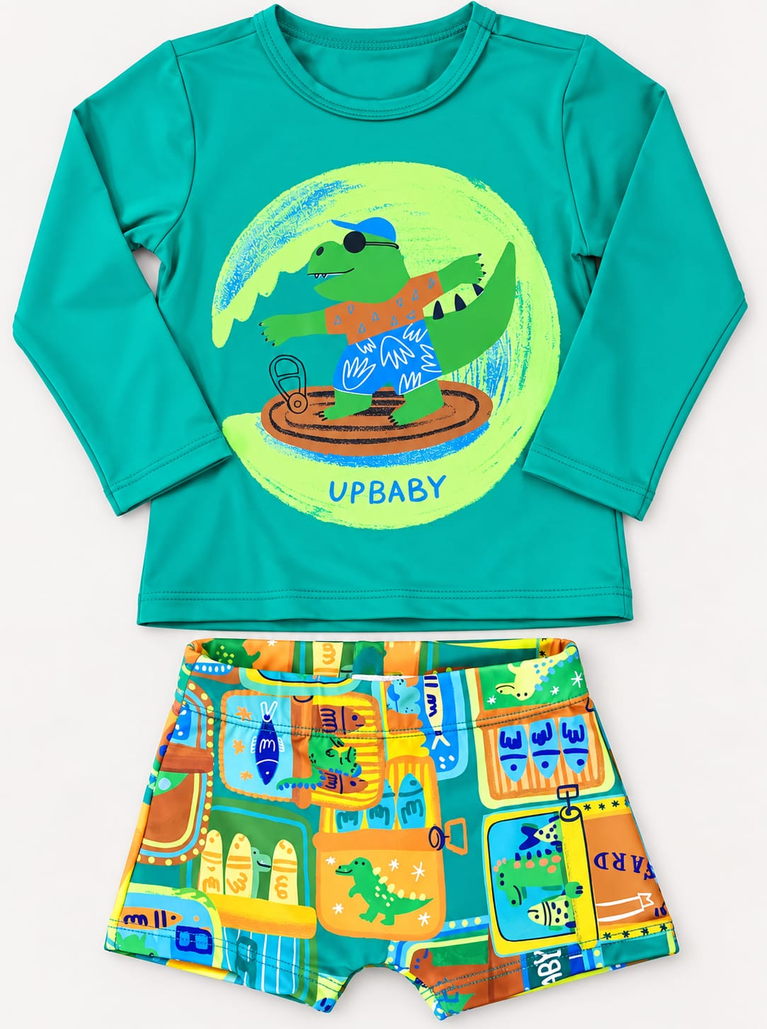 CONJUNTO INFANTIL MENINO UP BABY CAMISETA UV 50+ E SUNGA