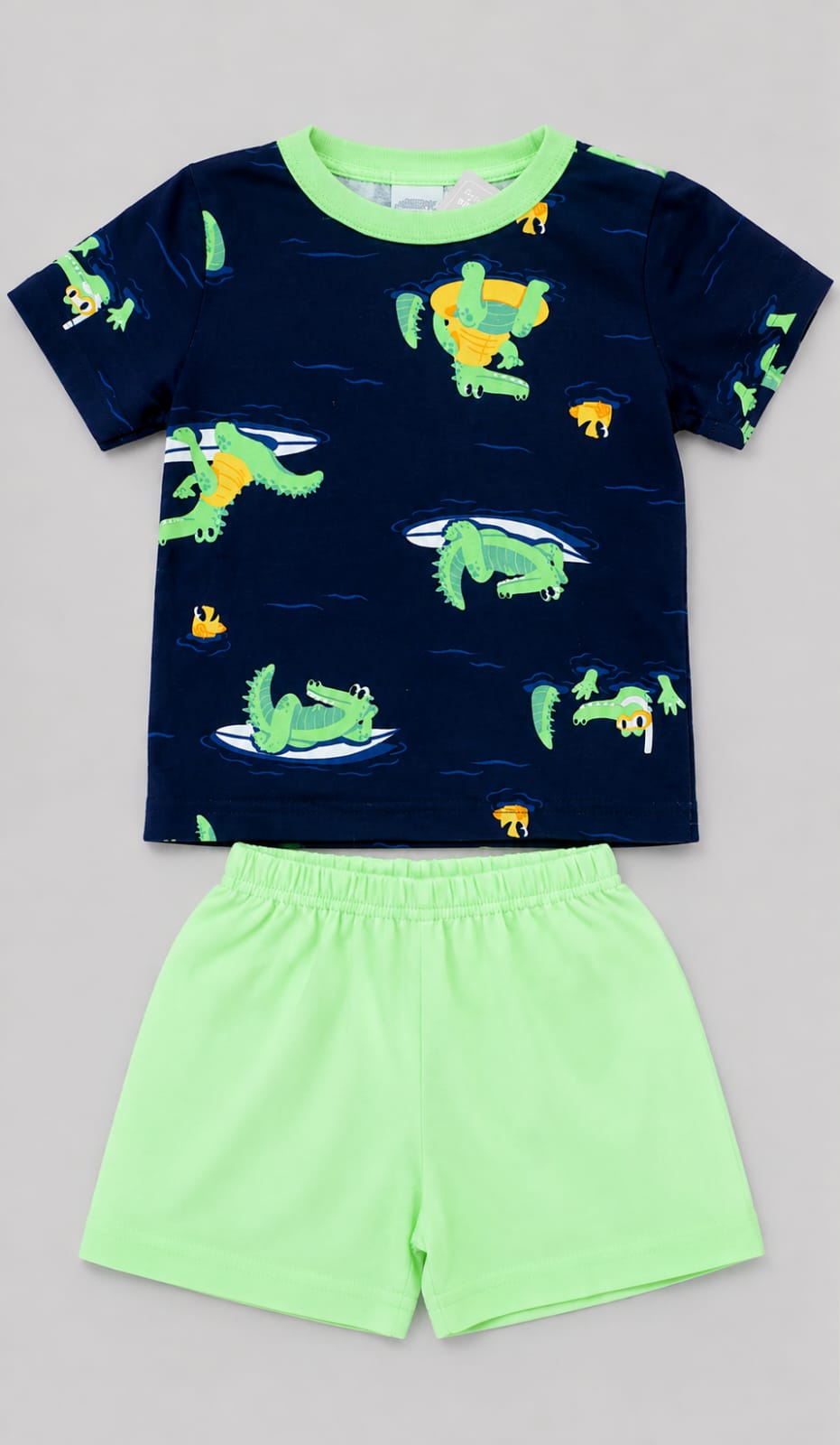 Pijama Infantil Masculino 100% Algodão Estampa Jacaré