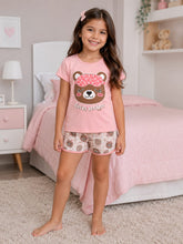 Pijama Infantil Feminino 100% Algodão Ursinha Doces Sonhos