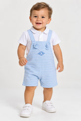 CONJUNTO BEBÊ MENINO BLUSA POLO E JARDINEIRA