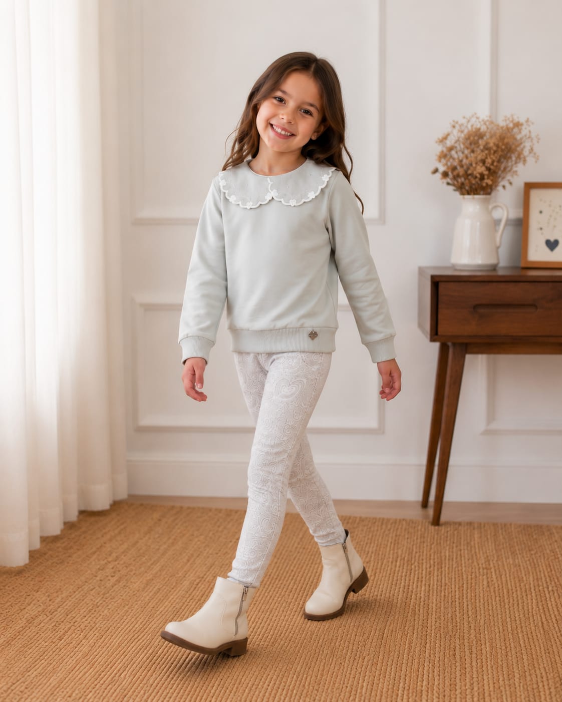 Conjunto Infantil Feminino Moletom Peluciado com Legging Soft