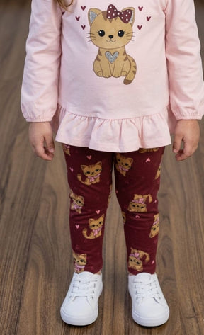 Conjunto Infantil Gatinha Love – 100% Algodão