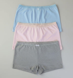 Calcinha Infantil Boxer 100% Algodão – Kit com 3 Peças Confortáveis e Respiráveis