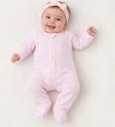 MACACÃO BEBÊ ROSA LISO COM ZÍPER 100% ALGODÃO MALHA PREMIUM