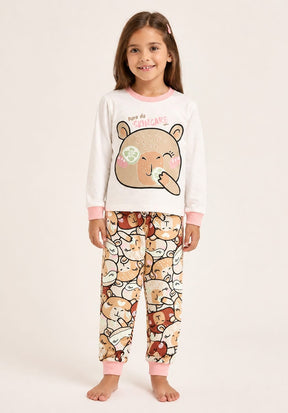 Pijama Infantil Meia Estação – Capivara | 100% Algodão | Brilha no Escuro
