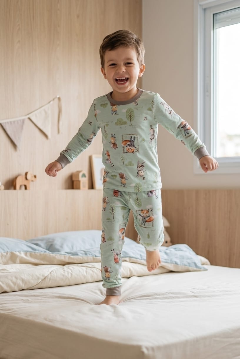 Pijama Infantil Futebol Meia Estação Confortável em Malha Modelli