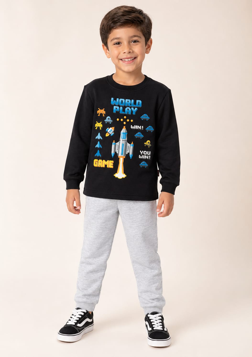 Conjunto Infantil Moletom “World Play” – Conforto e Estilo para o Dia a Dia