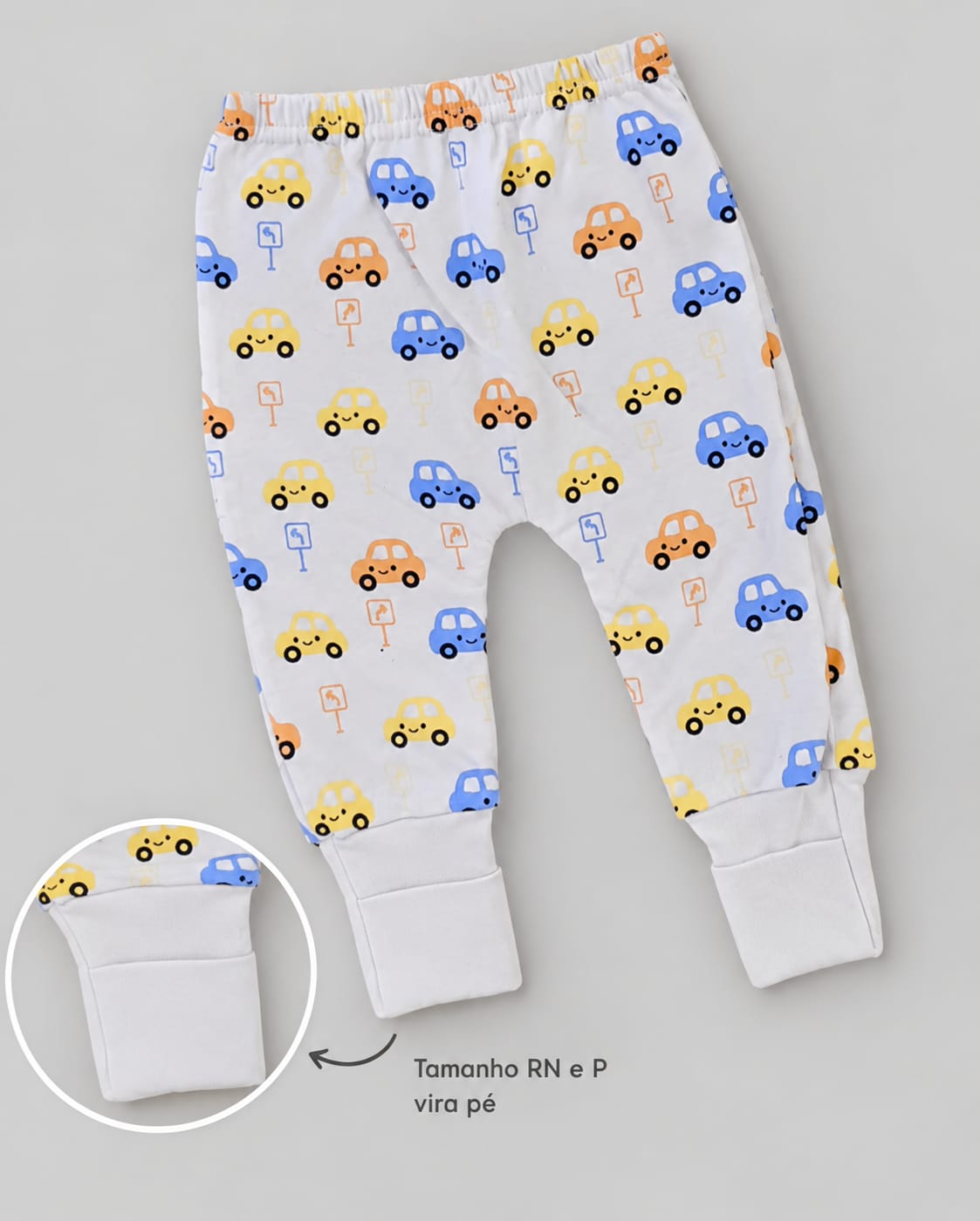 Conjunto Bebê Body Manga Longa + Calça Estampa Carrinho