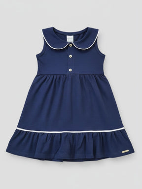 Vestido Action Infantil em Malha Nikko com Gola e Botões – Conforto, Estilo e Delicadeza para o Dia a Dia