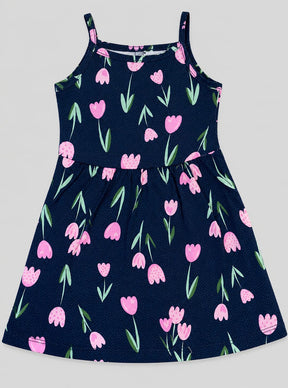 Vestido Infantil Floral em 100% Algodão