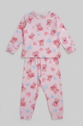 Pijama de Frio Fleece Ursinho Infantil Rosa