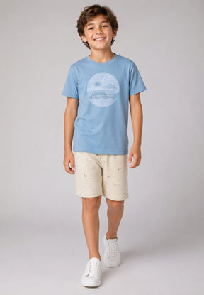 Conjunto Infantil Masculino com Blusa em Malha Penteada e Short em Moletom
