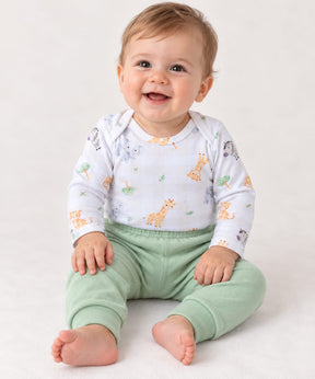 CONJUNTO BEBÊ BODY MANGA LONGA + CALÇA ESTAMPA SAFARI