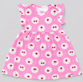 Vestido Infantil Estampado Cerejinha em Malha Nikko