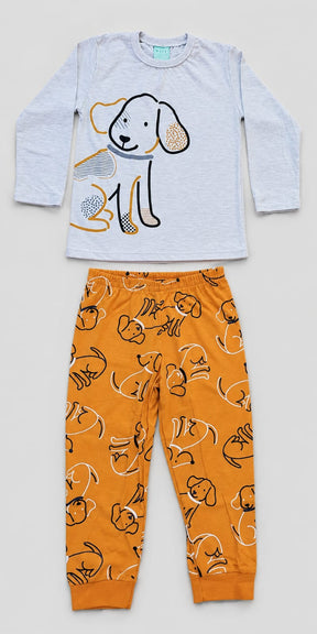 Pijama Infantil Cachorrinho Brilha no Escuro 100% Algodão