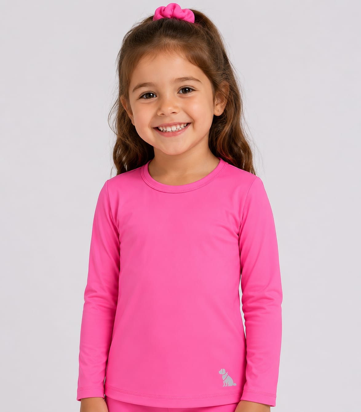 Blusa Infantil de Proteção Solar UV FPS 50+ Pink Neon