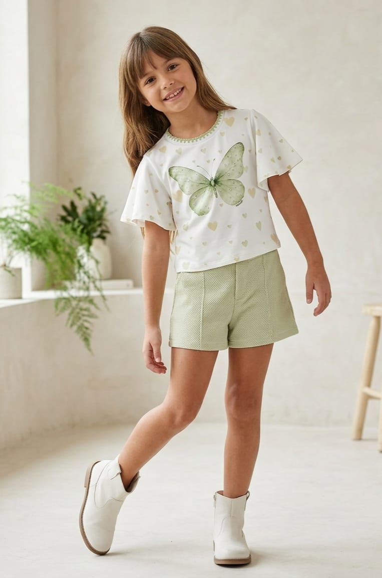 Conjunto Short e Blusa Borboleta Infantil