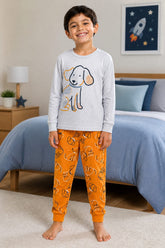 Pijama Infantil Cachorrinho Brilha no Escuro 100% Algodão